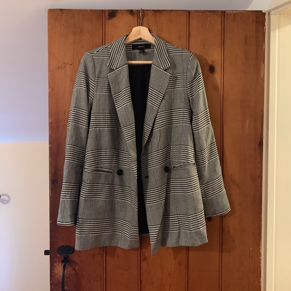 Black and white blazer